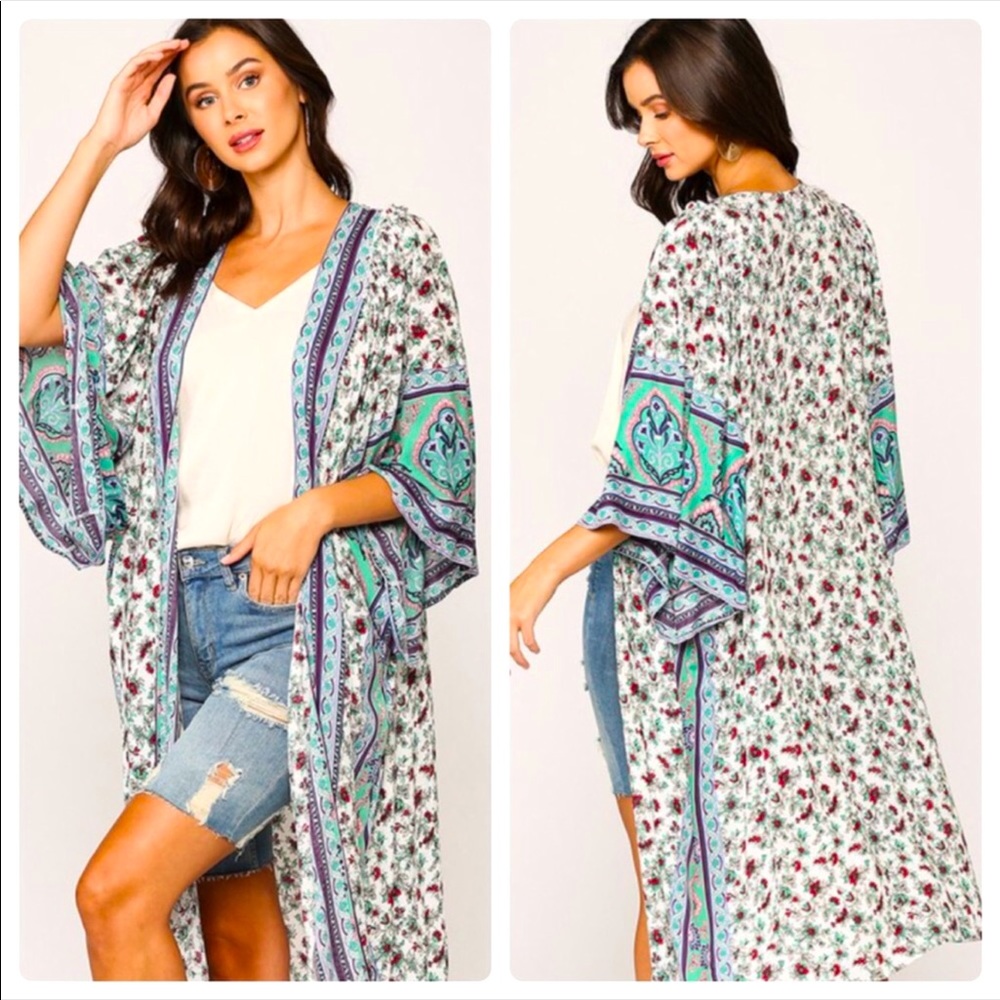 New Floral Print Kimono